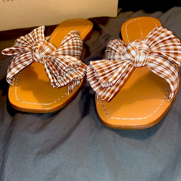 New! Loeffler Randall RIMA PLEATED KNOT FLAT SANDAL (fall sandals πππ§‘) - Picture 5 of 11
